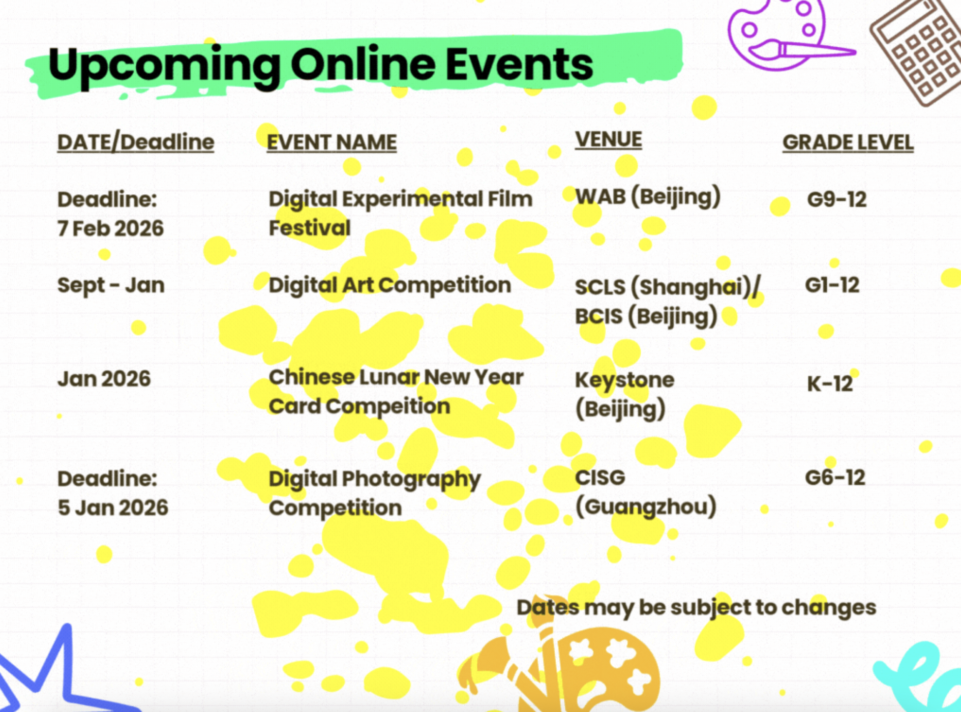 Upcoming Online Events