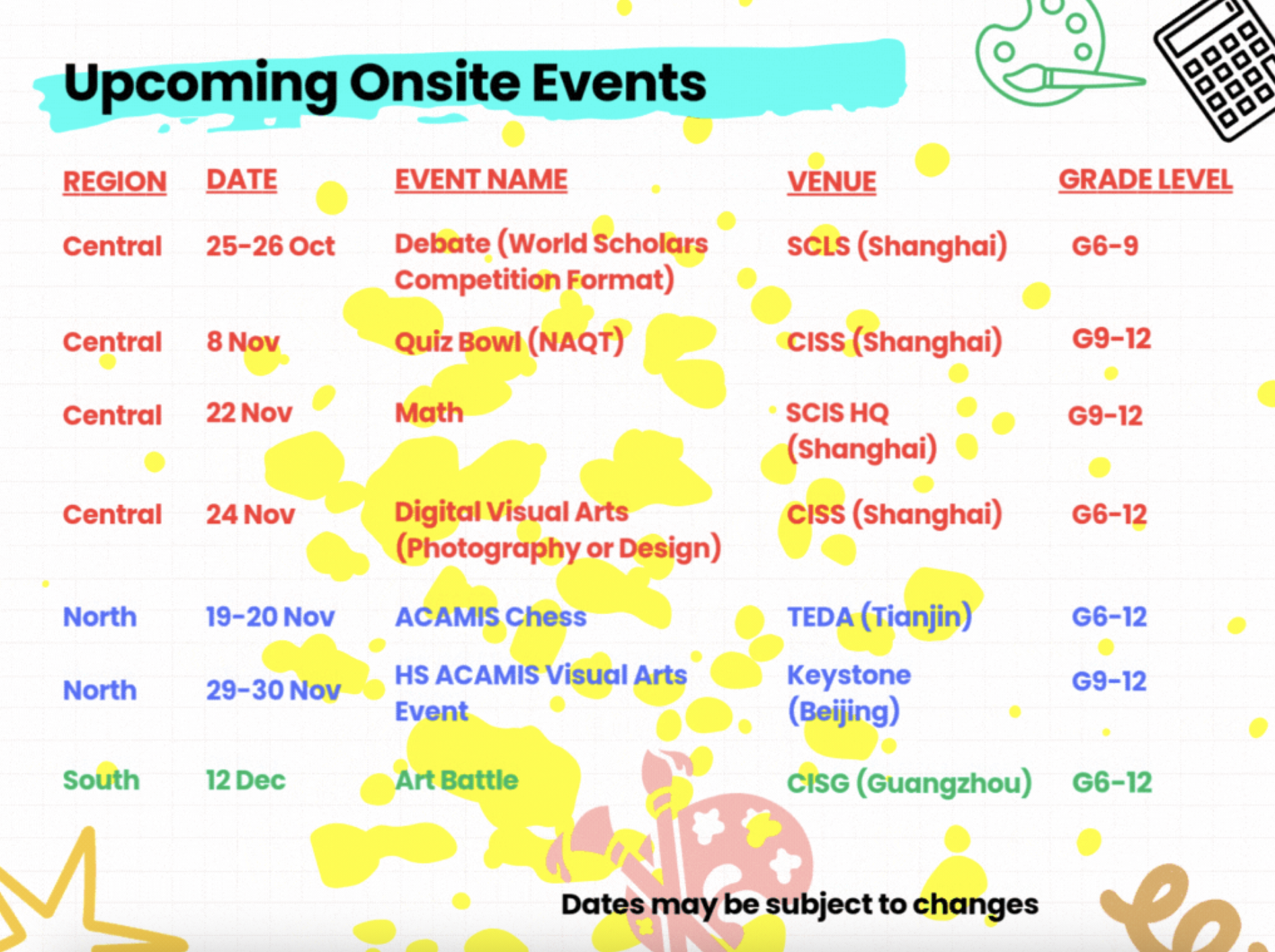 Upcoming Onsite Events